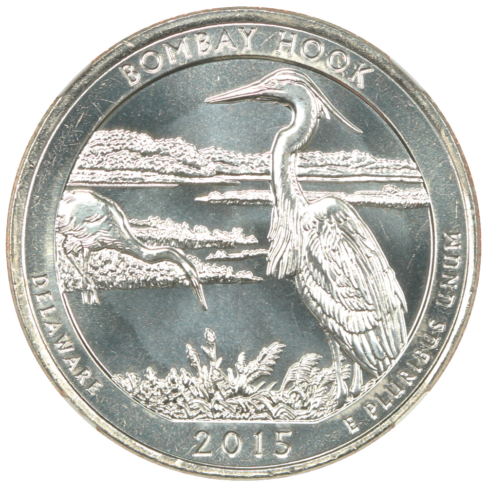 thumbnail for: 2015-P Bombay Hook 25c NGC MS68