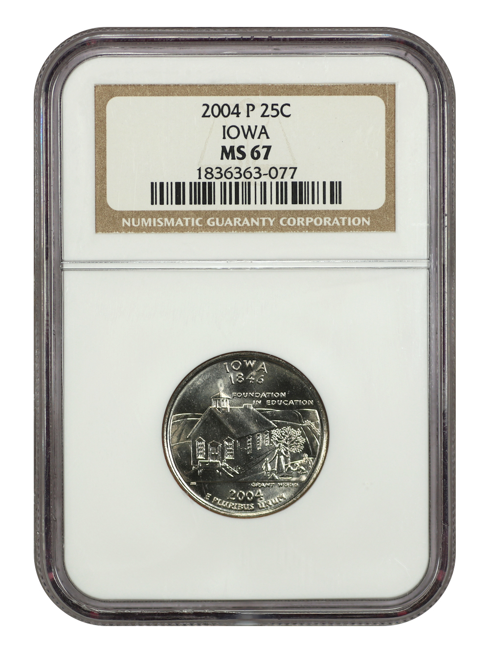image for: 2004-P Iowa 25c NGC MS67