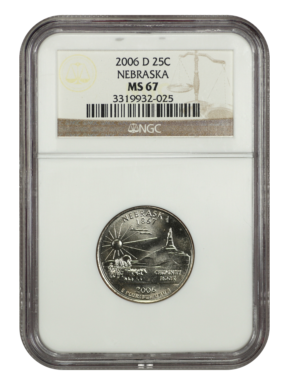 image for: 2006-D Nebraska 25c NGC MS67