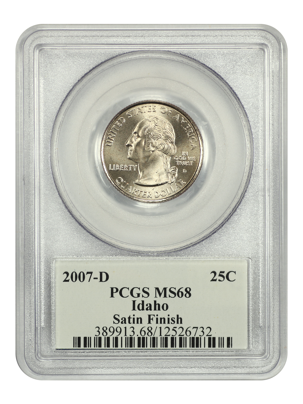 thumbnail for: 2007-D Idaho, Satin Finish 25c PCGS MS68