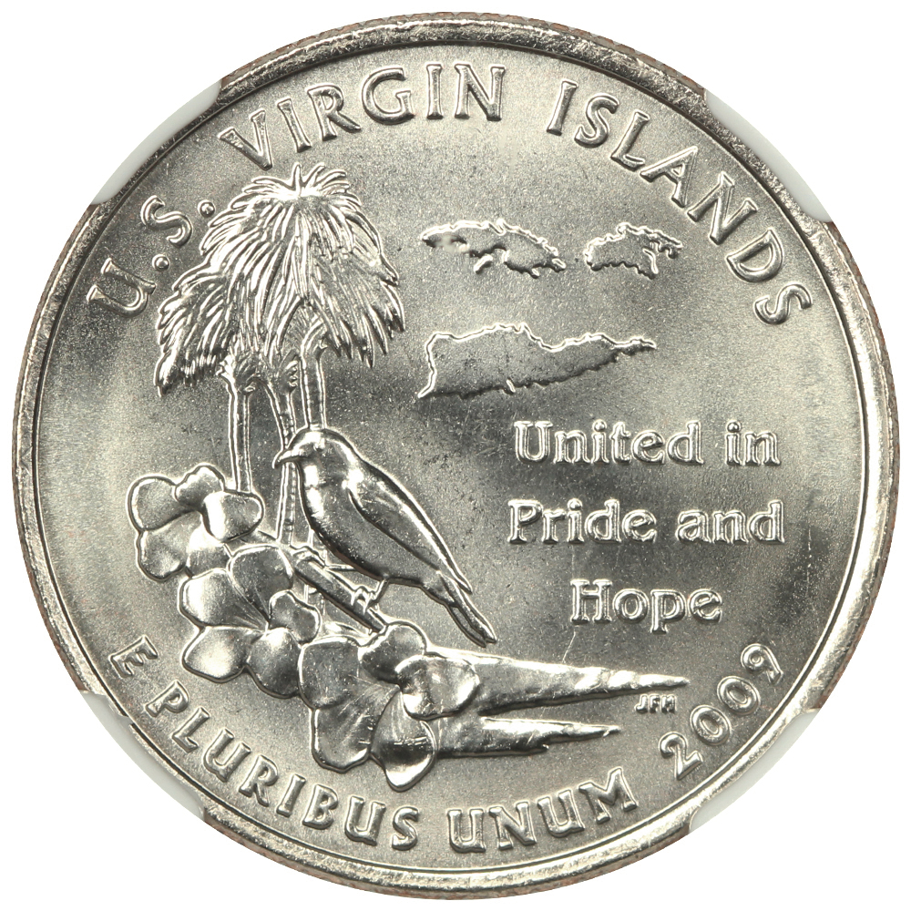 image for: 2009-D U.S. Virgin Islands 25c NGC MS68