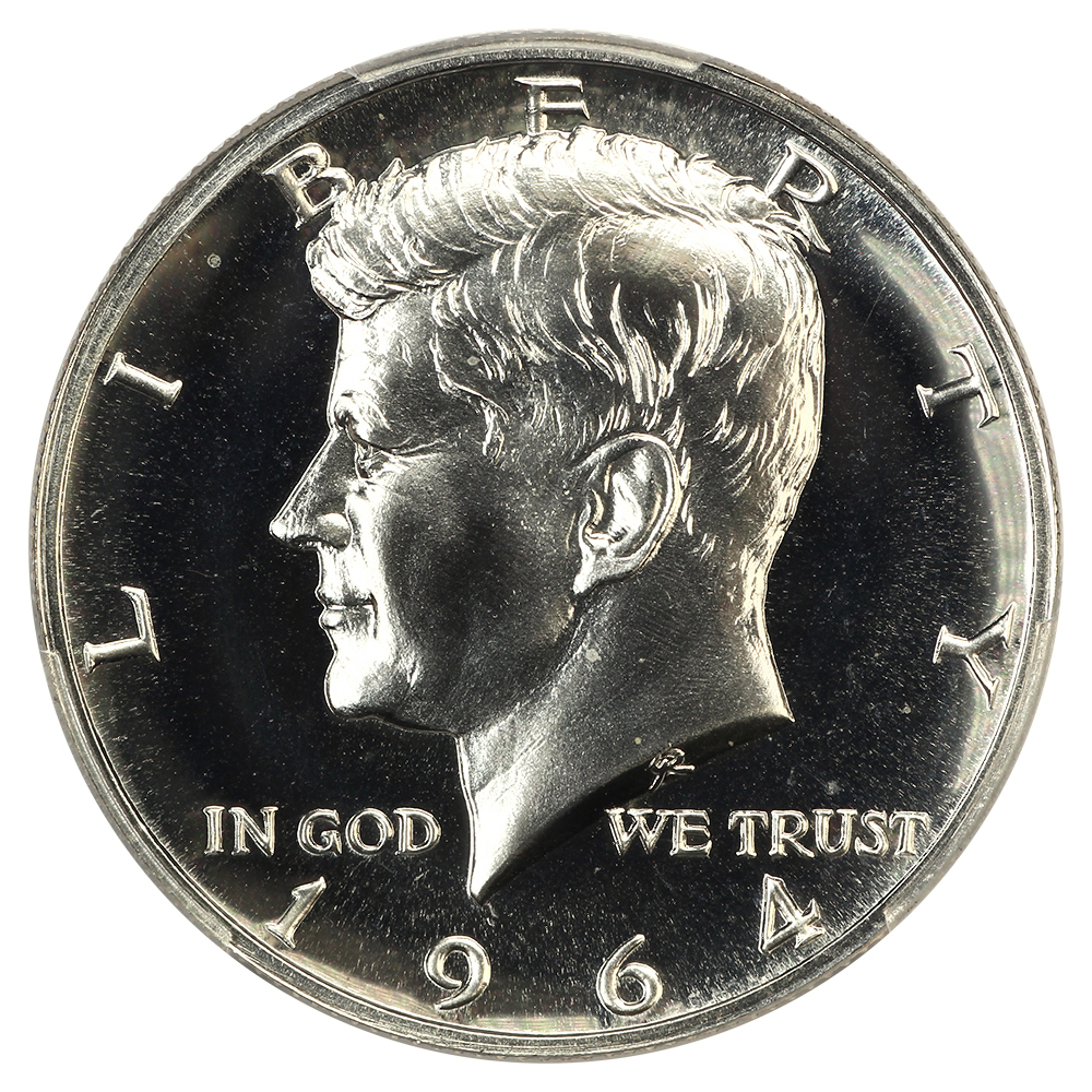 image for: 1964 Accented Hair 50c PCGS PR67