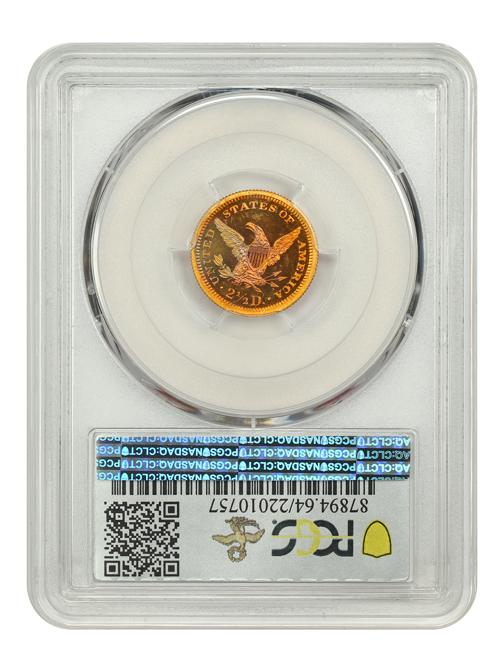 image for: 1868 $2 1/2 PCGS PR64 CAM