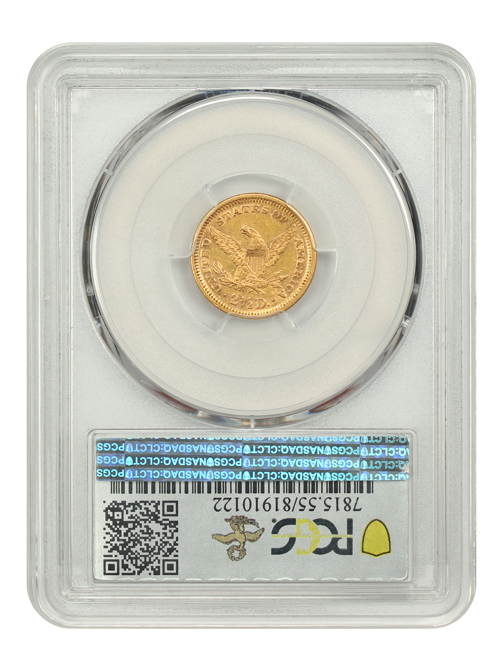 image for: 1872 $2 1/2 PCGS AU55