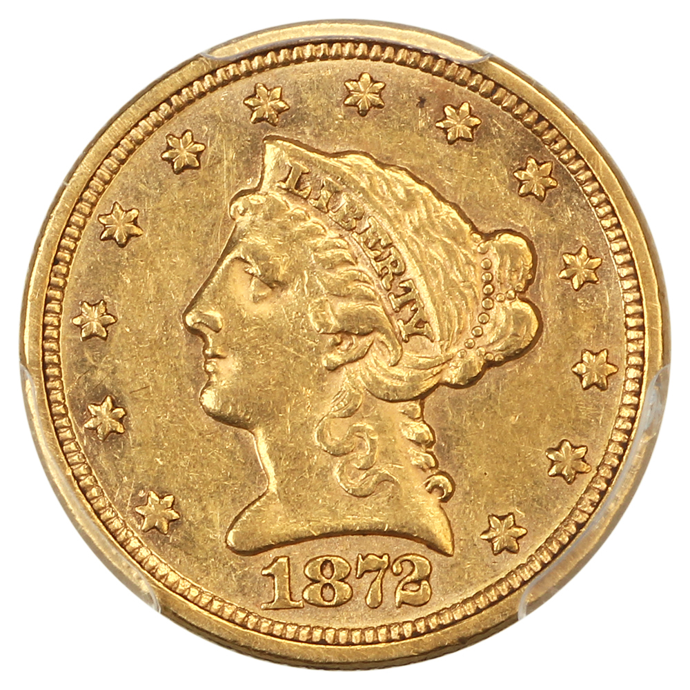 image for: 1872 $2 1/2 PCGS AU55