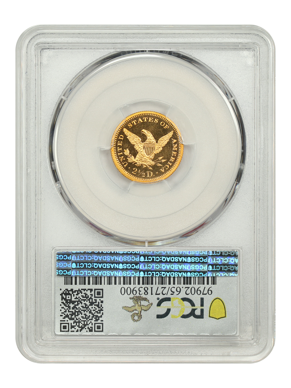 image for: 1876 $2 1/2 PCGS PR65 DCAM