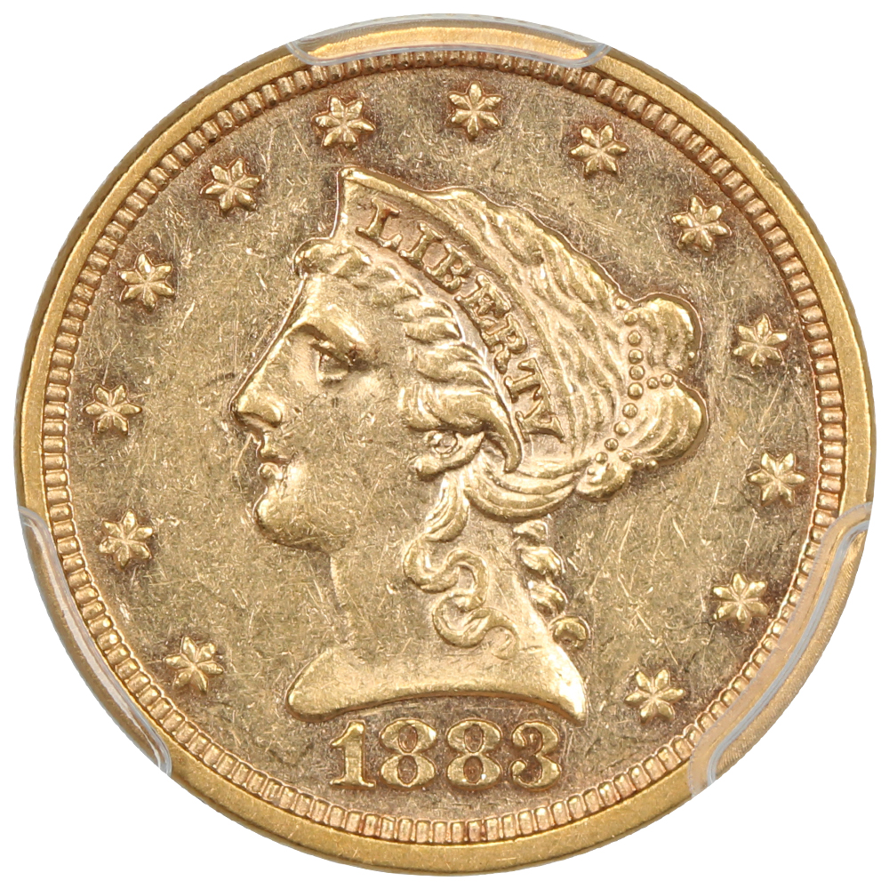 image for: 1883 $2 1/2 PCGS AU55