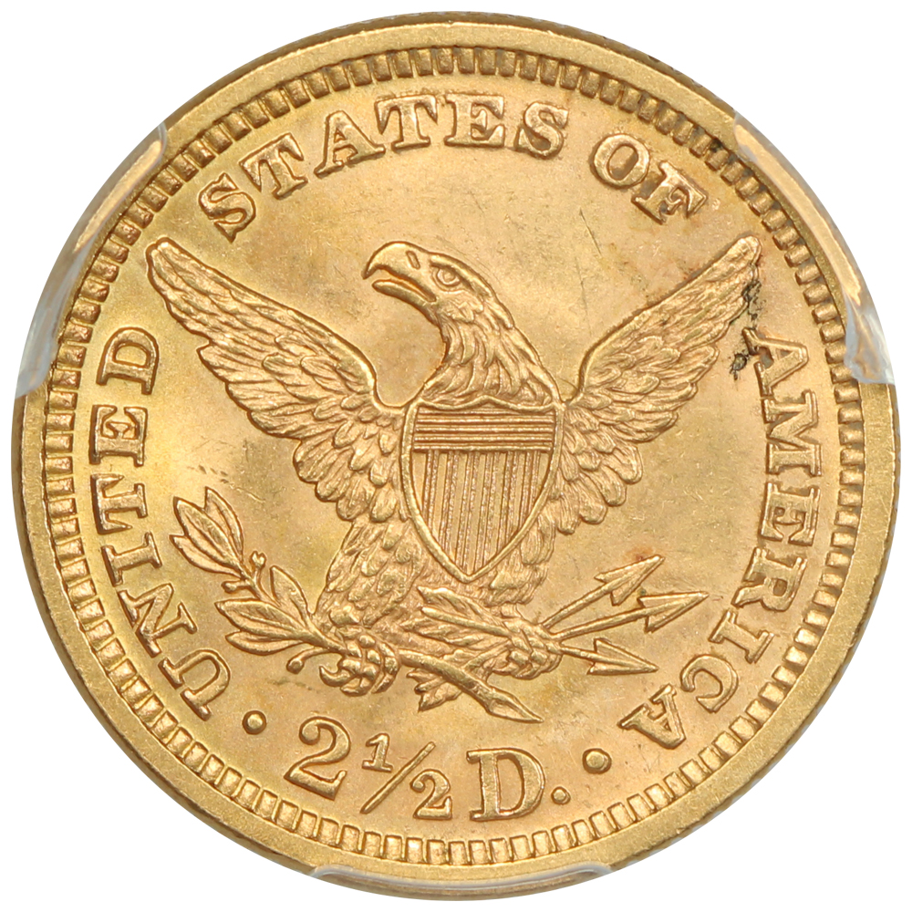 image for: 1891 $2 1/2 PCGS MS65