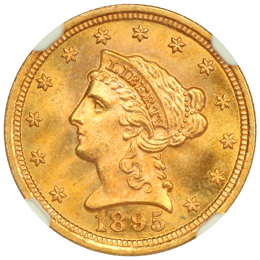 image for: 1895 $2 1/2 NGC MS67