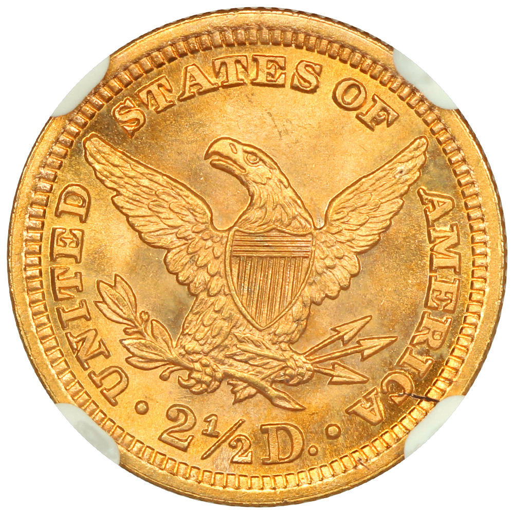 image for: 1895 $2 1/2 NGC MS67