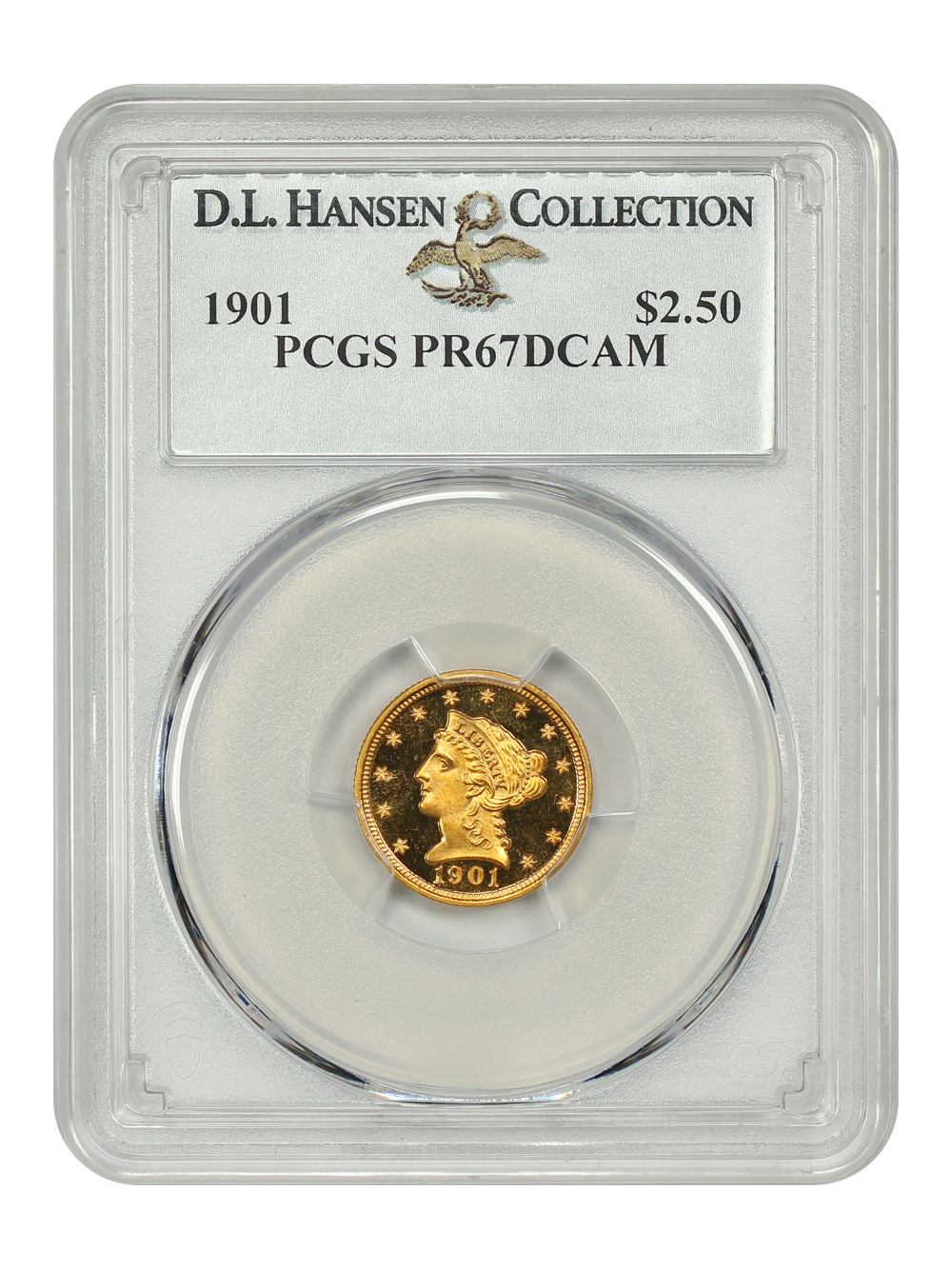 image for: 1901 $2 1/2 PCGS PR67 DCAM