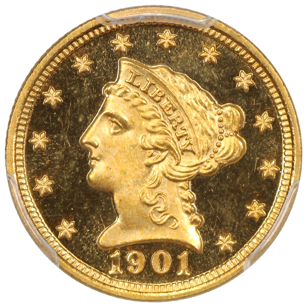 image for: 1901 $2 1/2 PCGS PR67 DCAM