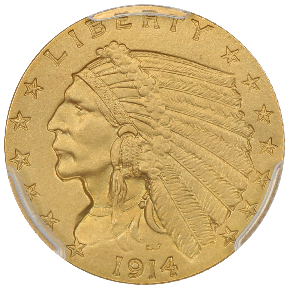 image for: 1914 $2 1/2 PCGS PR66