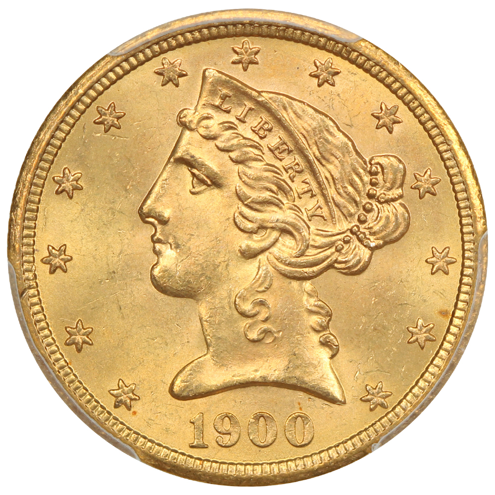 image for: 1900-S $5 PCGS MS65