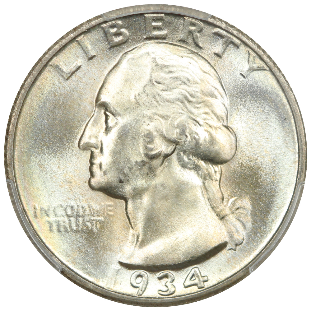 image for: 1934 Light Motto 25c PCGS MS67