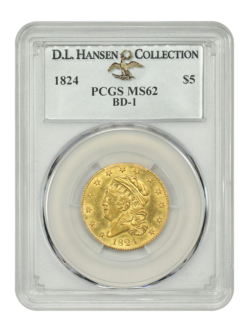 image for: 1824 BD-1 $5 PCGS MS62