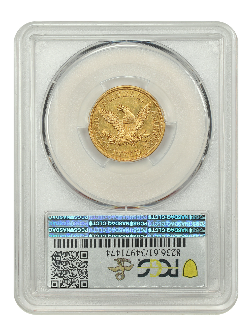 image for: 1848 $5  PCGS MS61