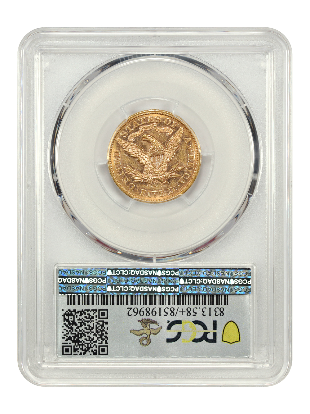 image for: 1867 $5  PCGS AU58