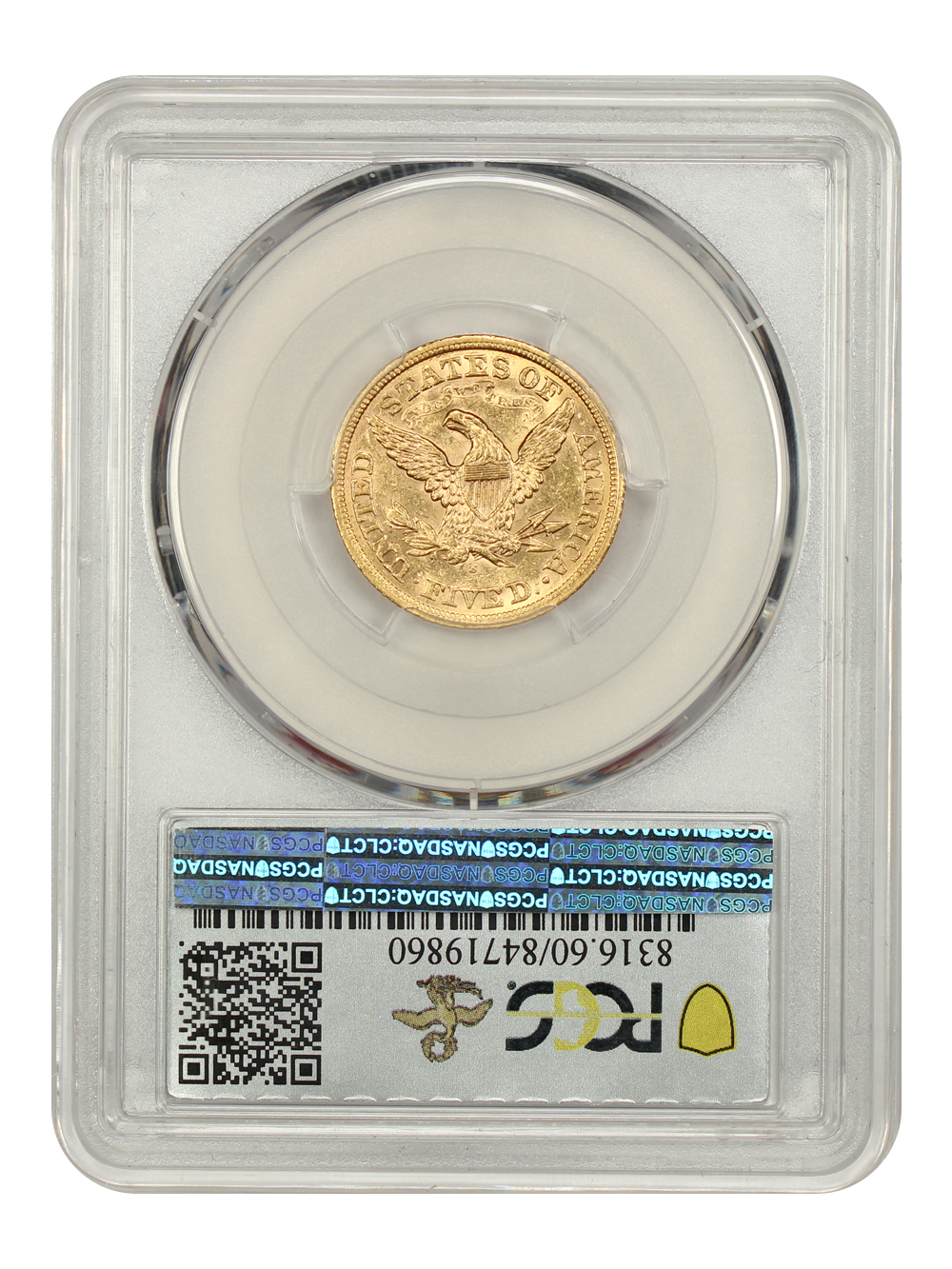 image for: 1868-S $5  PCGS MS60