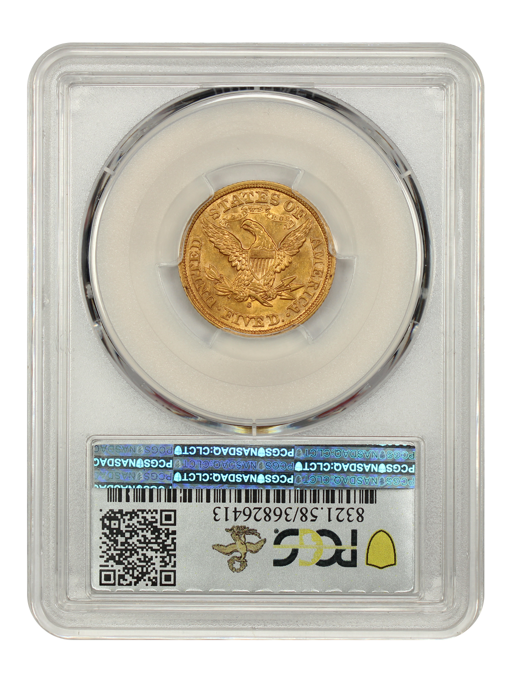 image for: 1870-S $5  PCGS AU58
