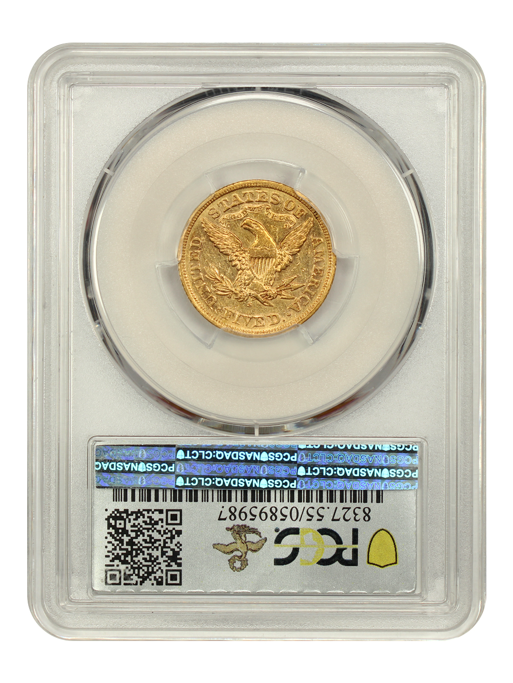 image for: 1872-S $5  PCGS AU55