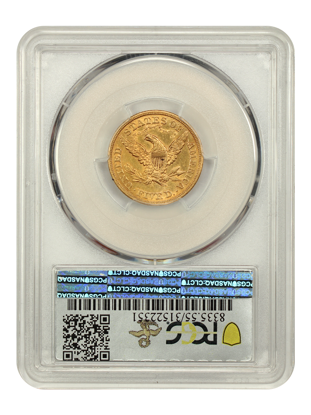 image for: 1874-S $5  PCGS AU55
