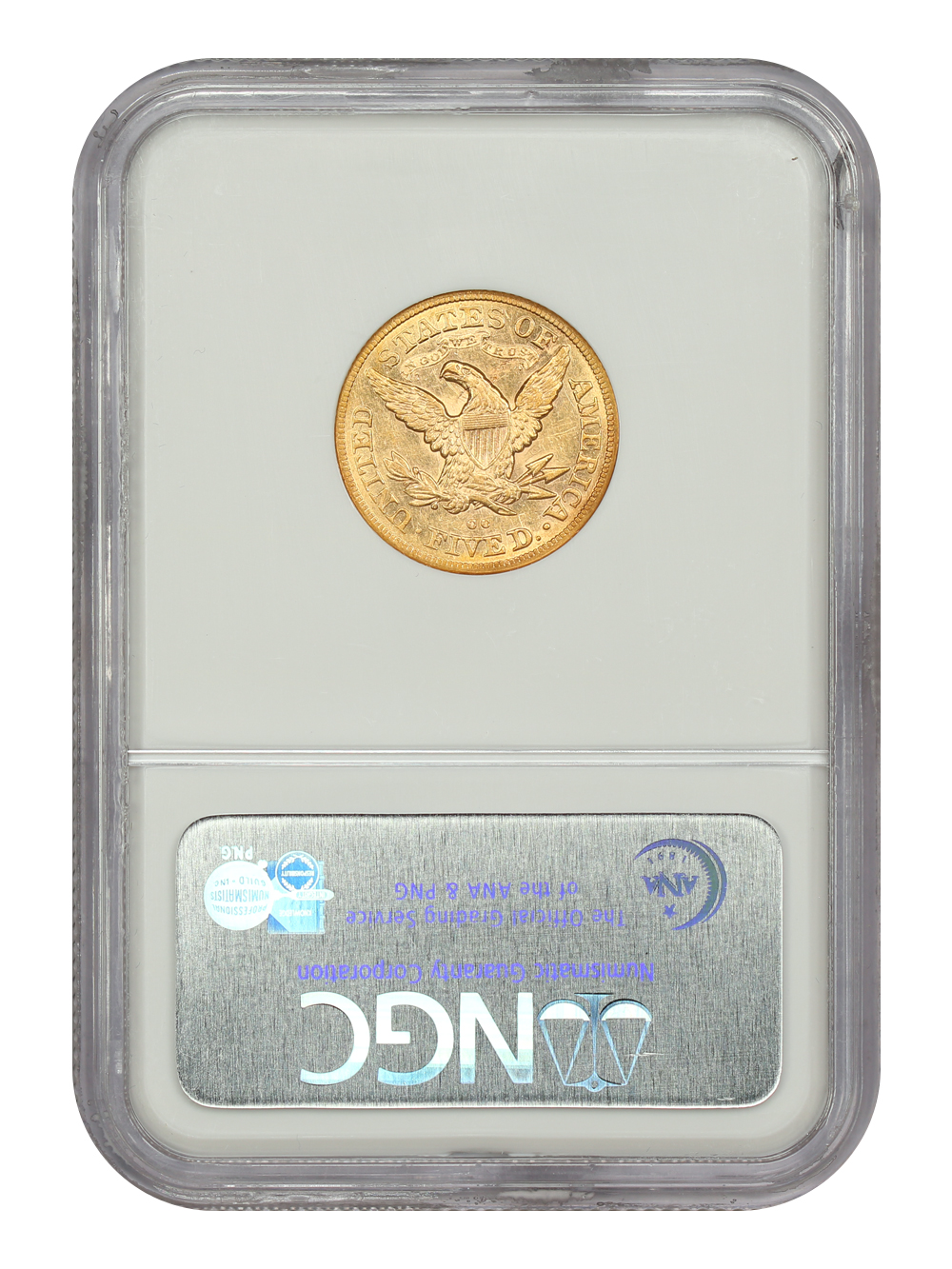 image for: 1879-CC $5  NGC AU58