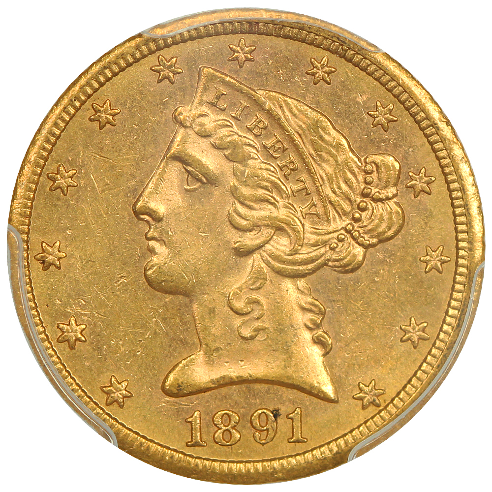 image for: 1891-CC $5  PCGS MS62
