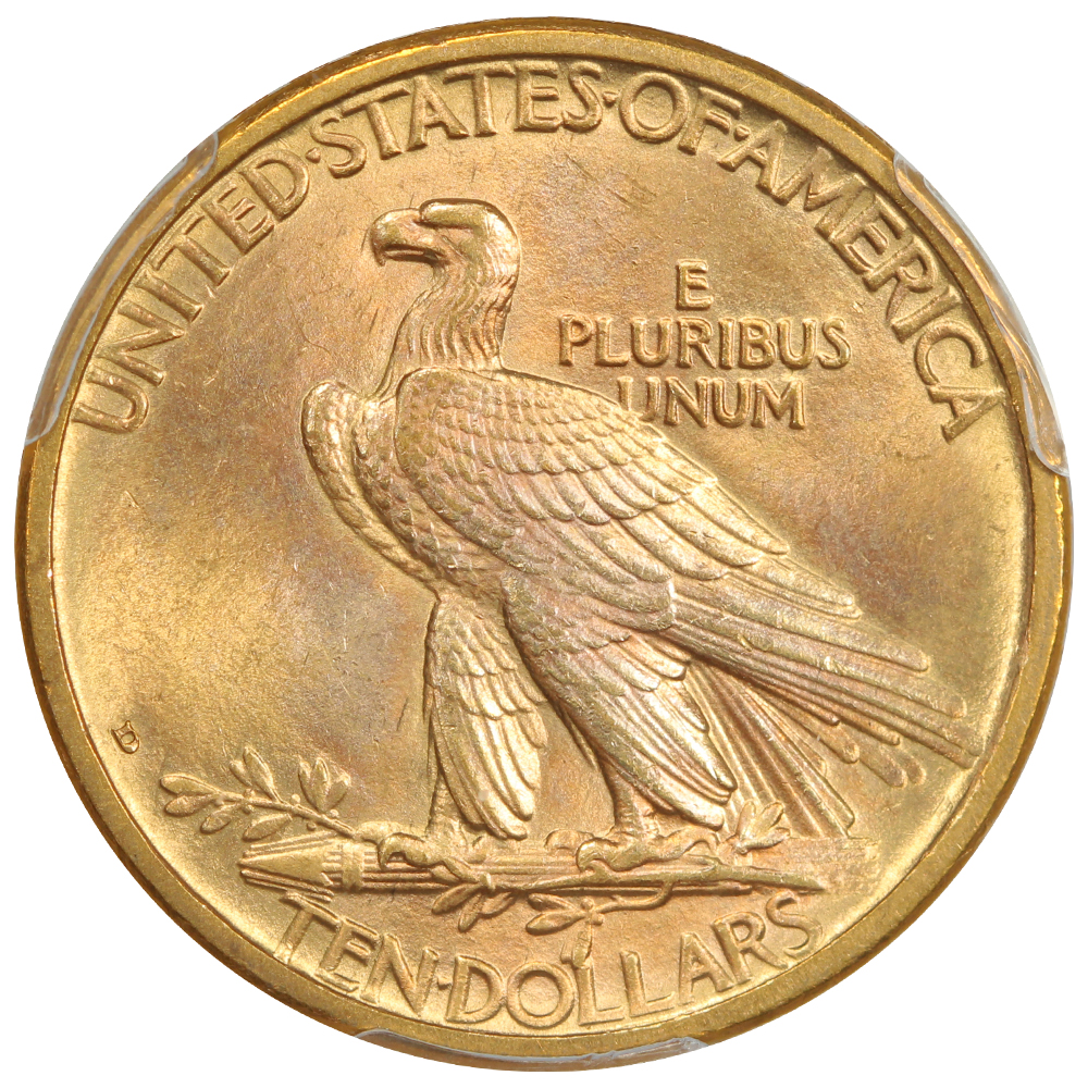 image for: 1908-D No Motto $10  PCGS MS64