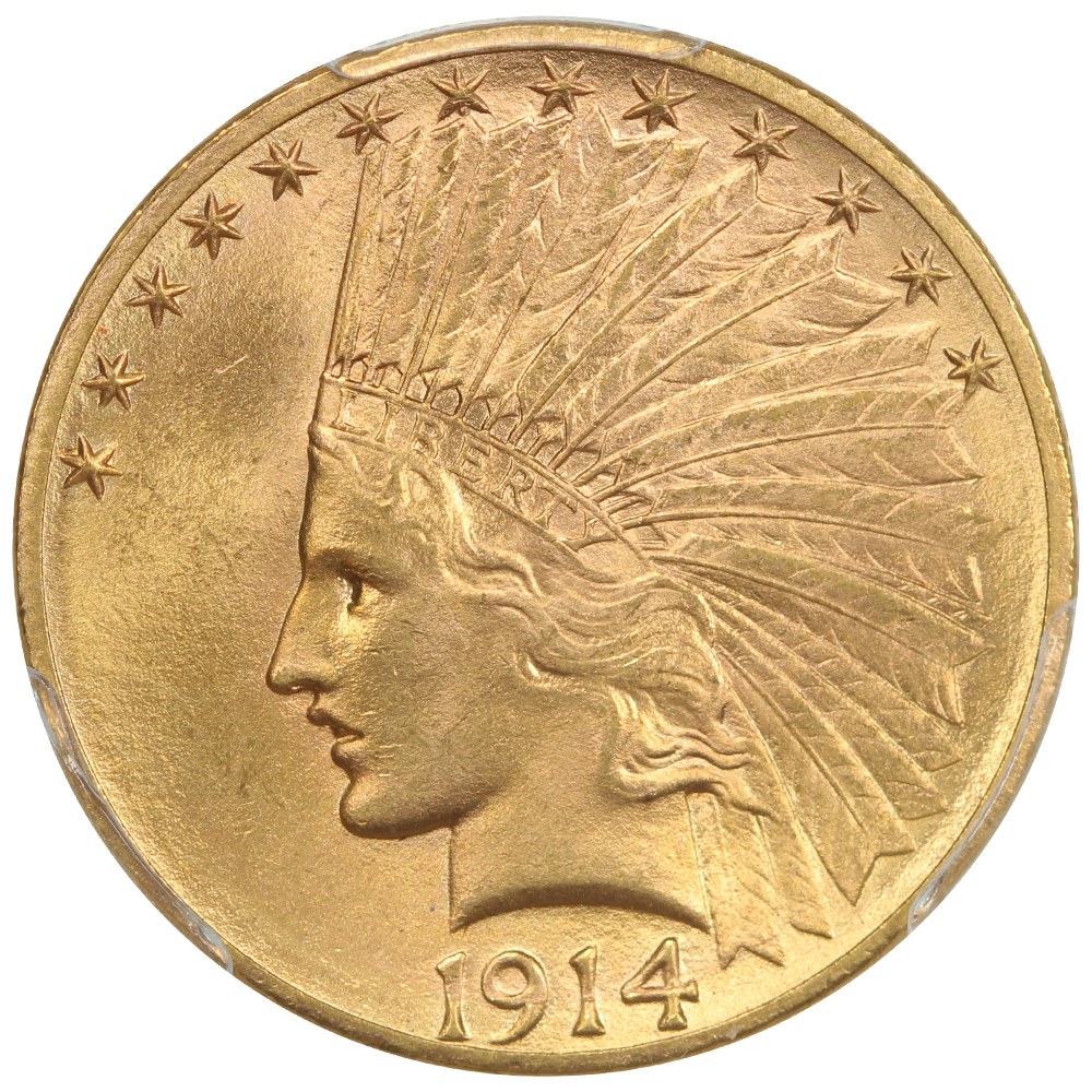 image for: 1914-D $10  PCGS MS65