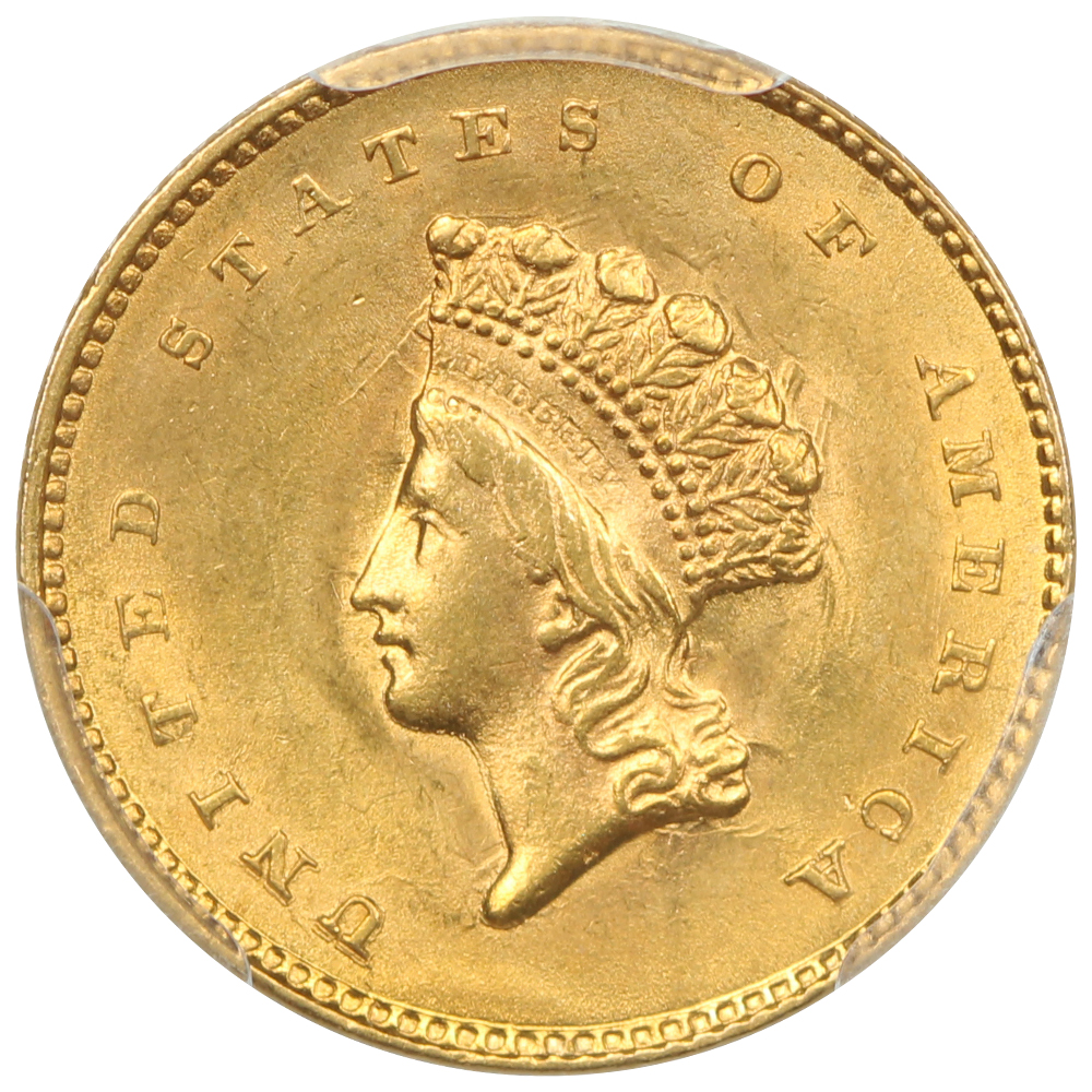 image for: 1855 Type 2 G$1 PCGS MS65