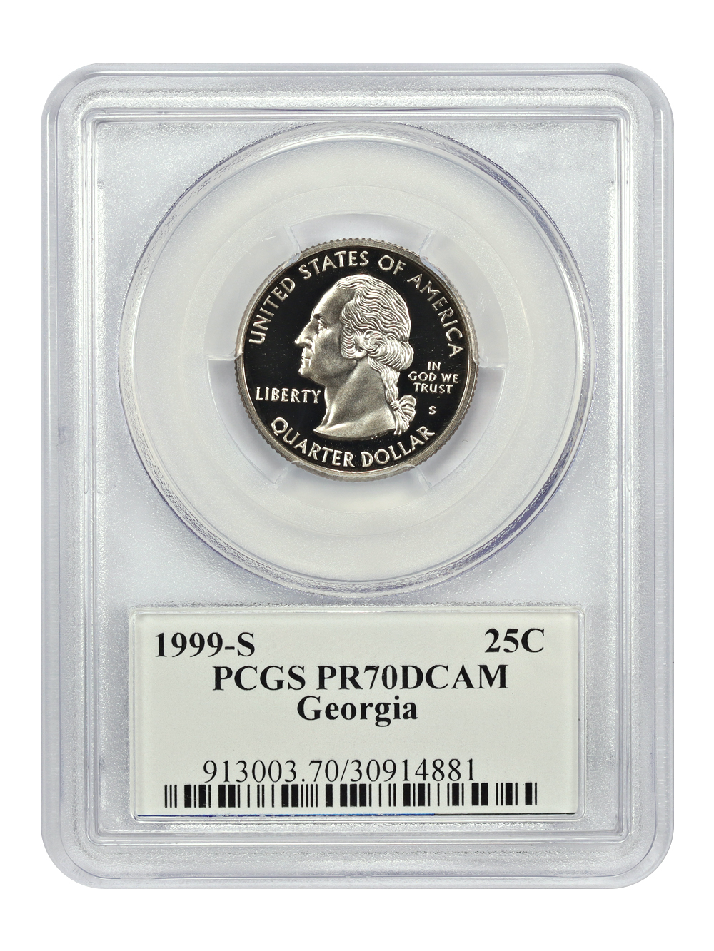 image for: 1999-S Georgia, Clad 25c PCGS PR70 DCAM