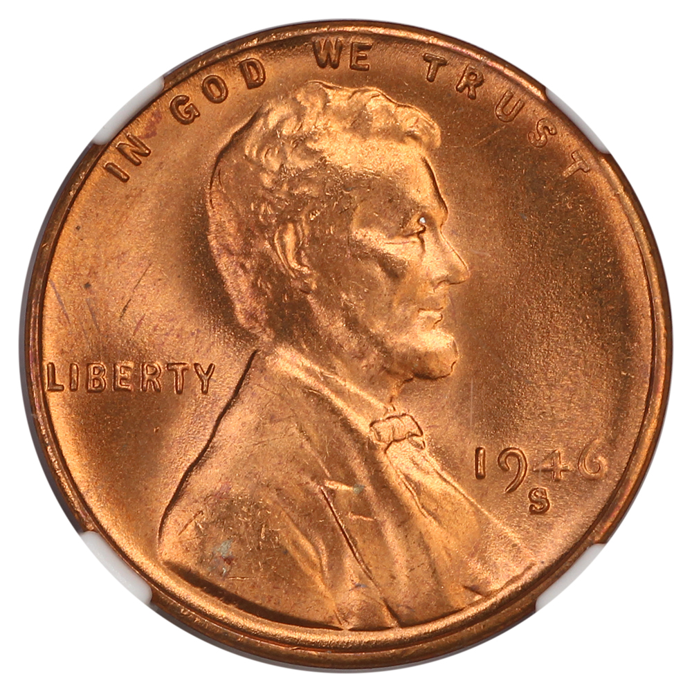 image for: 1946-S 1c NGC MS67 RD