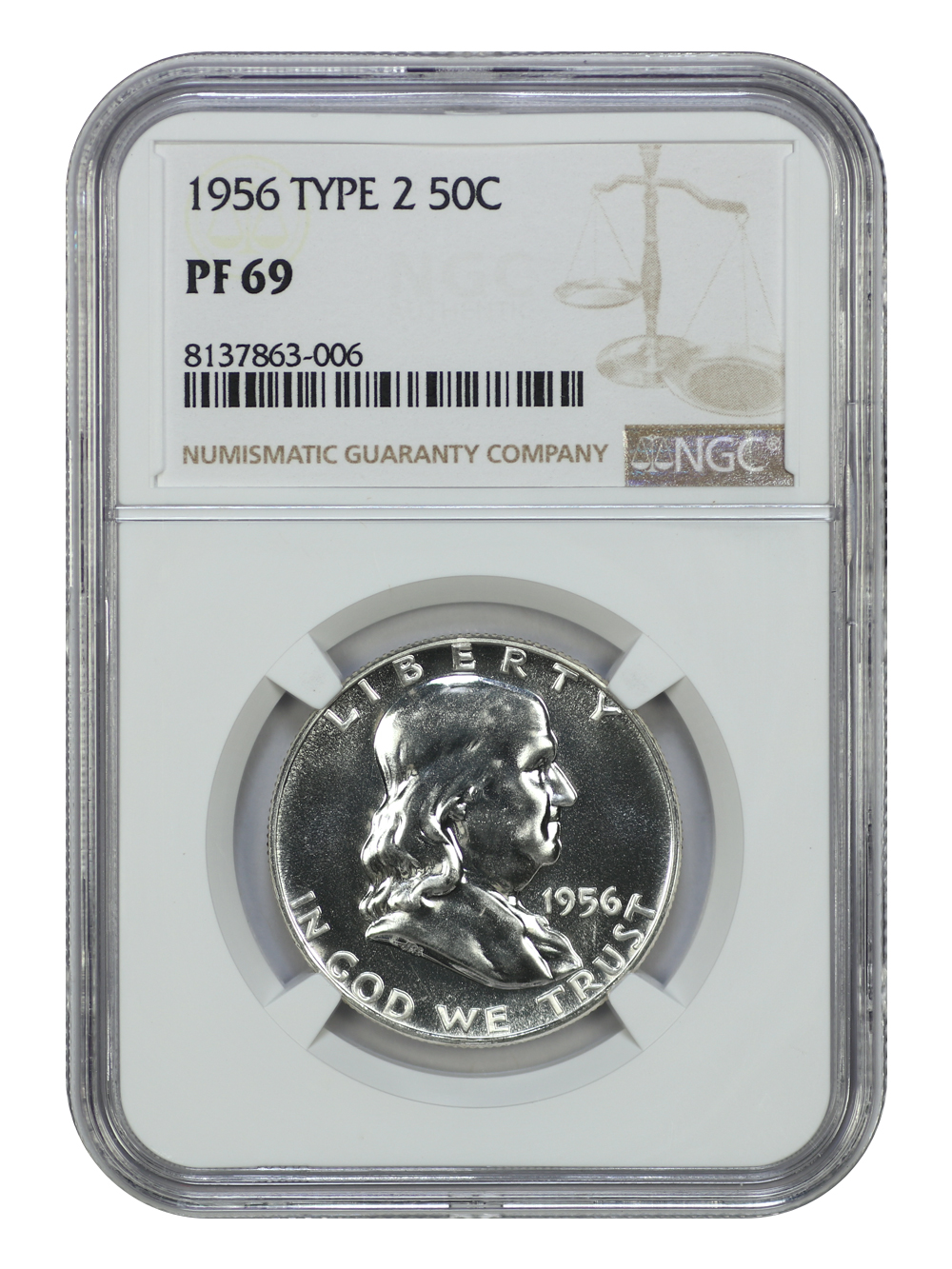 image for: 1956 Type 2 50c NGC PR69