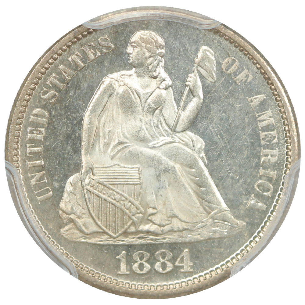 image for: 1884-S 10c PCGS MS66 PL
