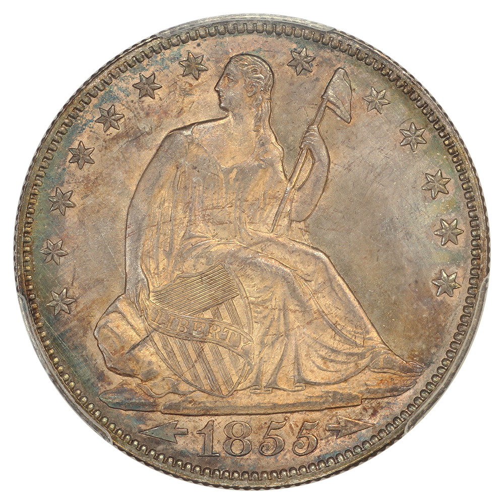 image for: 1855 Arrows 50c PCGS MS66