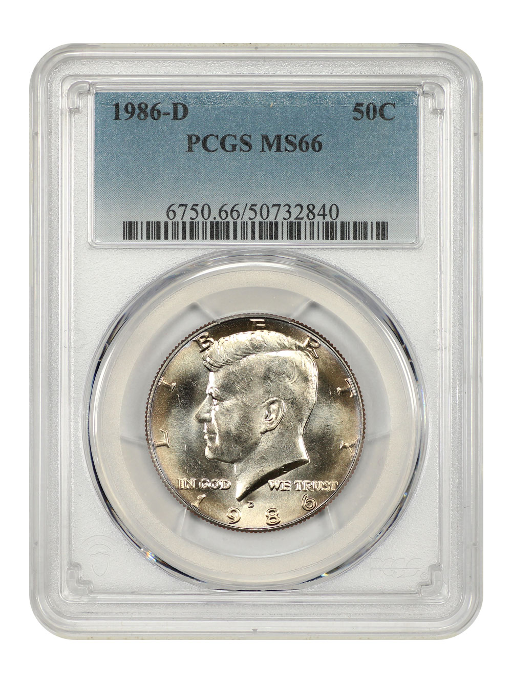 image for: 1986-D 50c PCGS MS66
