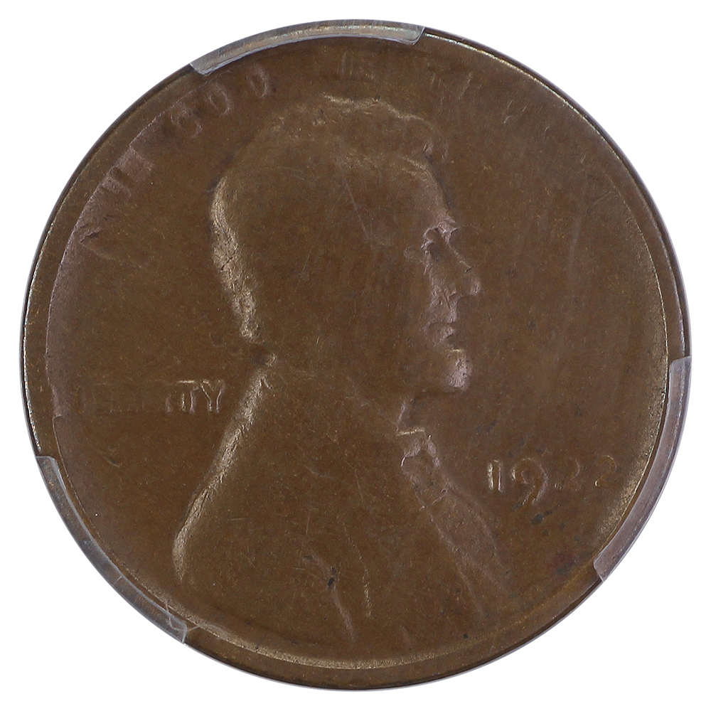 image for: 1922 no D Strong Reverse, Die Pair 2 1c PCGS VG10 BN