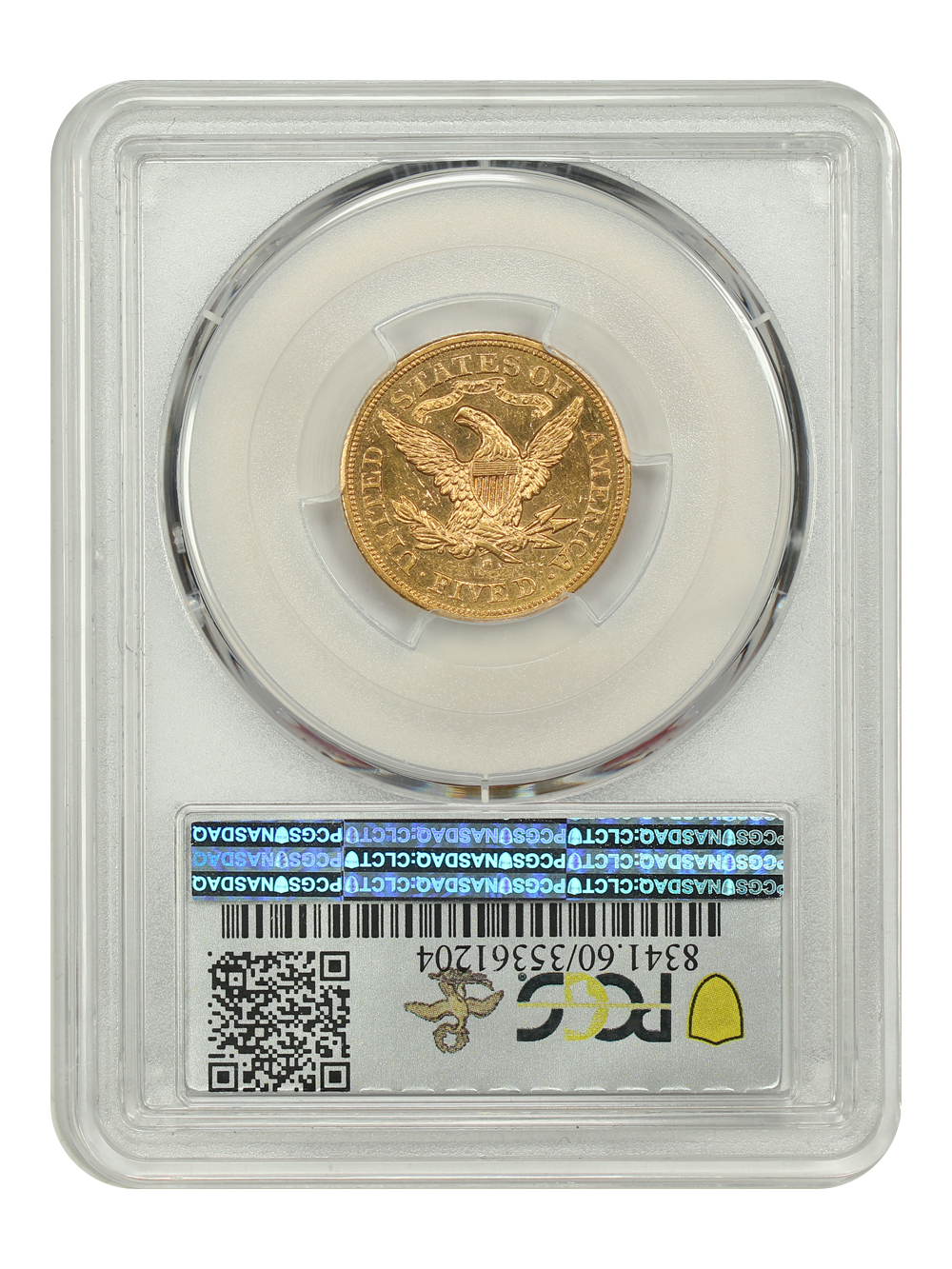 image for: 1876-S $5  PCGS MS60