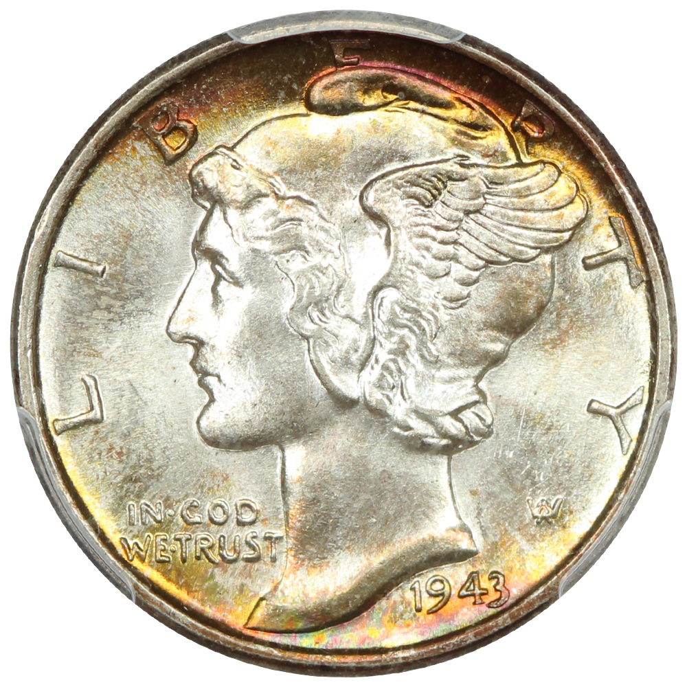 image for: 1943 10c PCGS MS68 FB