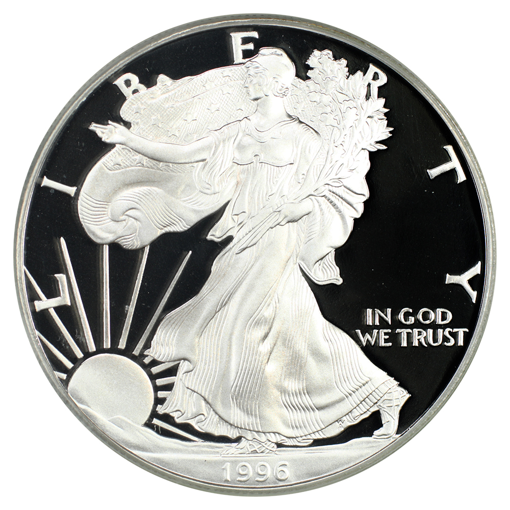 image for: 1996-P Silver Eagle $1  PCGS PR70 DCAM
