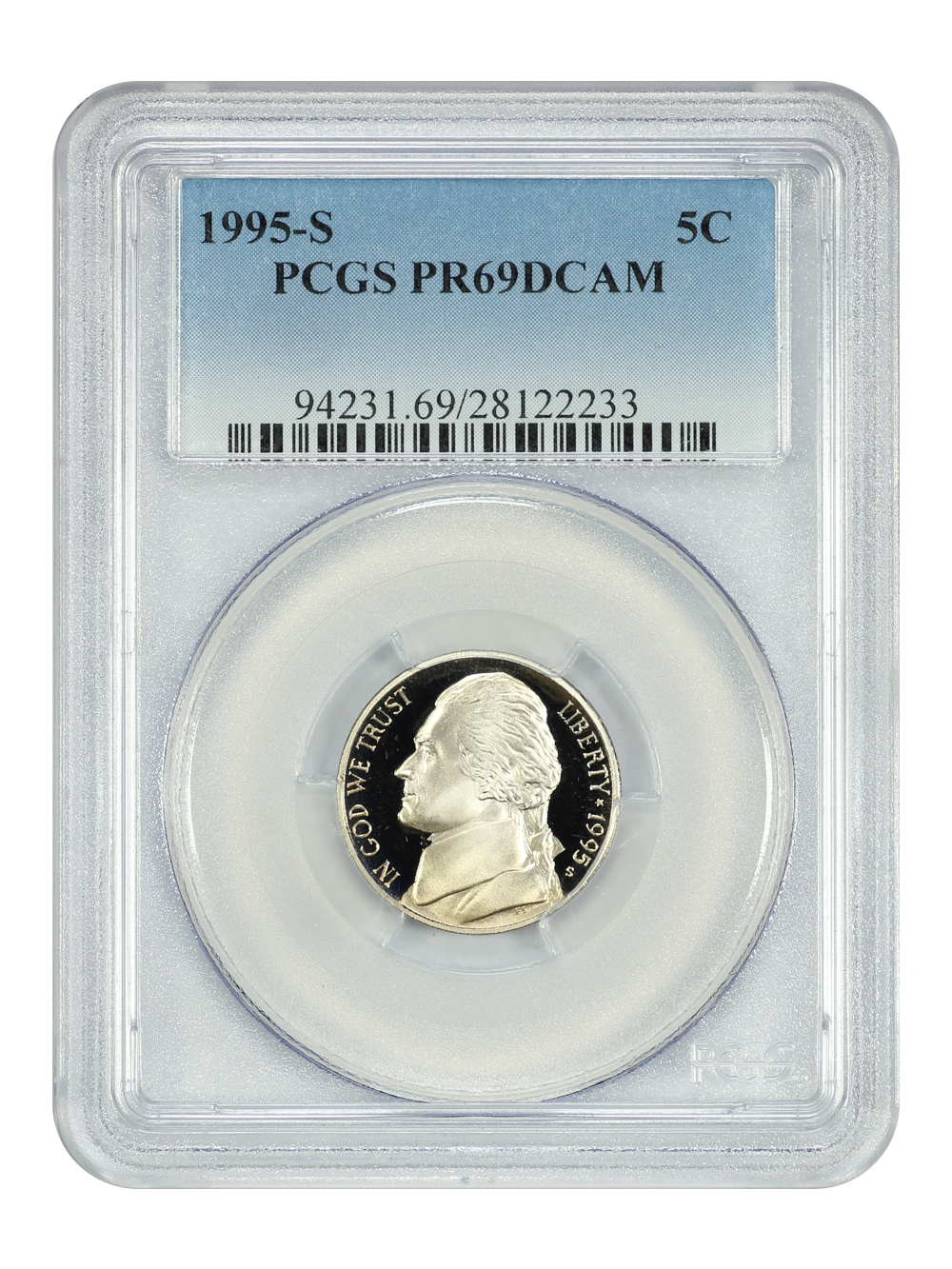 image for: 1995-S 5c PCGS PR69 DCAM