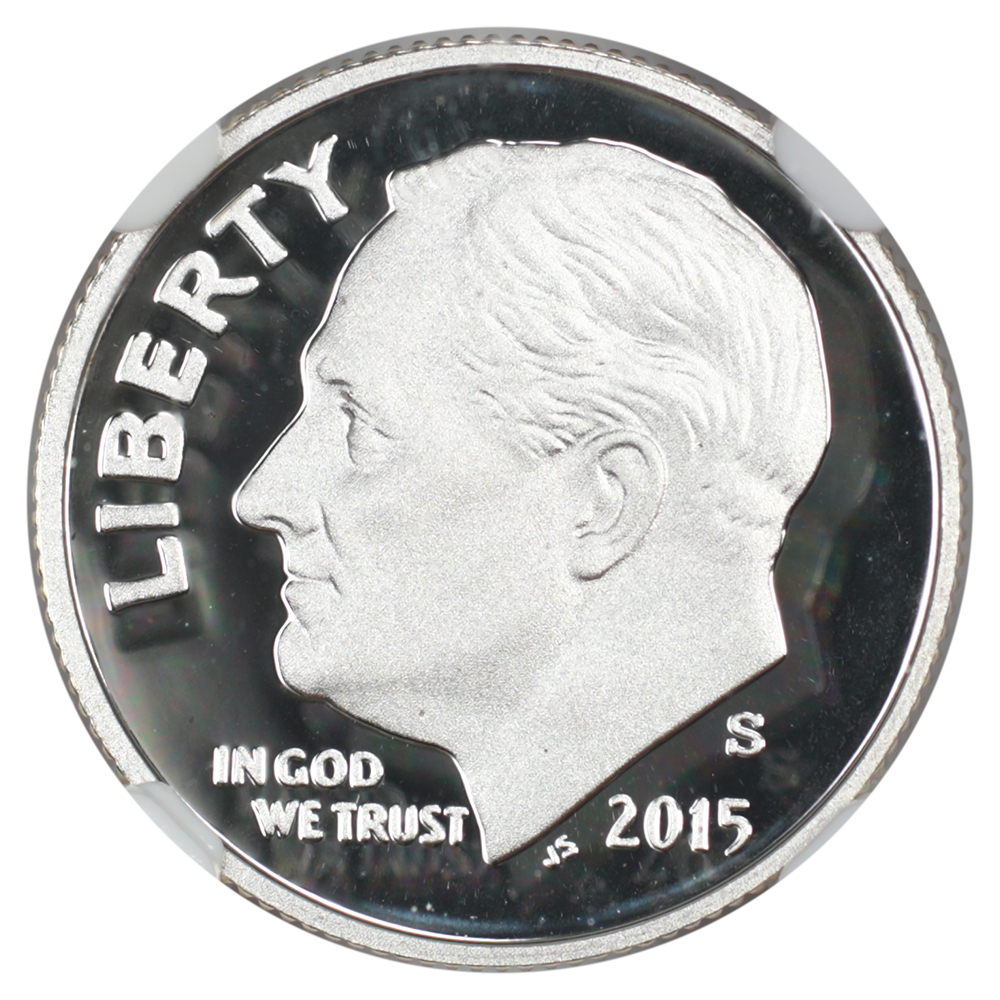 image for: 2015-S Silver 10c NGC PR70 DCAM