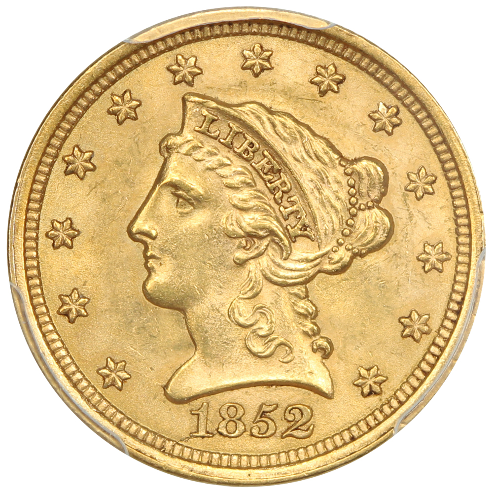 image for: 1852 $2 1/2 PCGS MS64