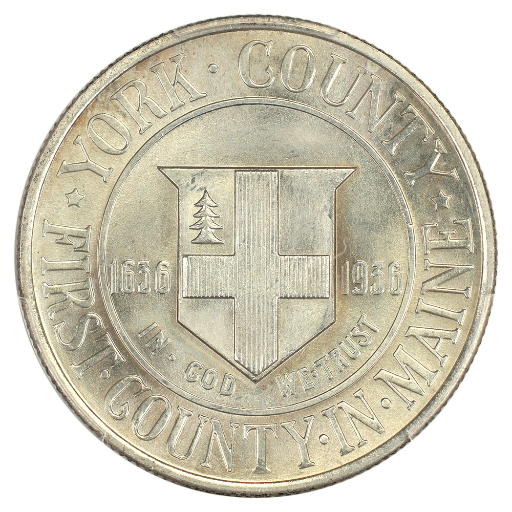image for: 1936 York County 50c PCGS MS65