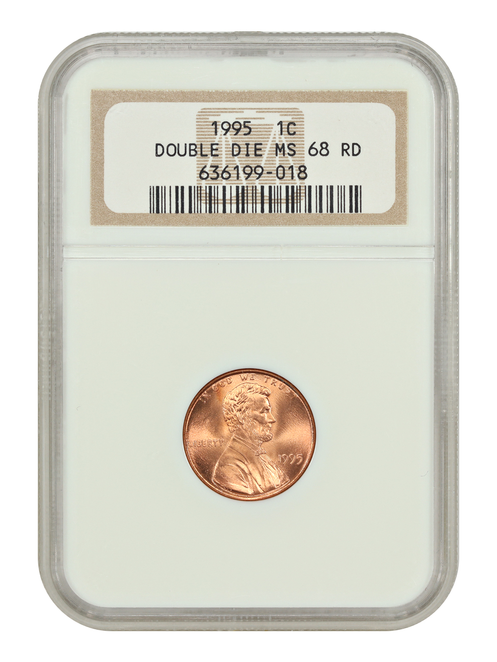 image for: 1995 Doubled Die Obverse 1c NGC MS68 RD