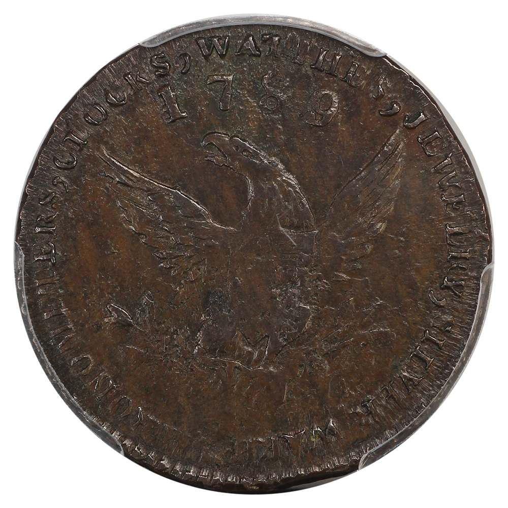 image for: "1789" Mott, Thin Engrailed Edge Token PCGS AU55