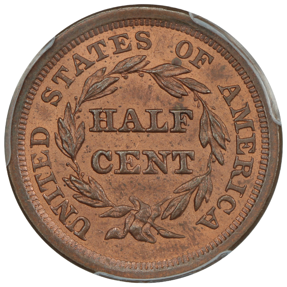 image for: 1857 1/2c PCGS MS64 RD