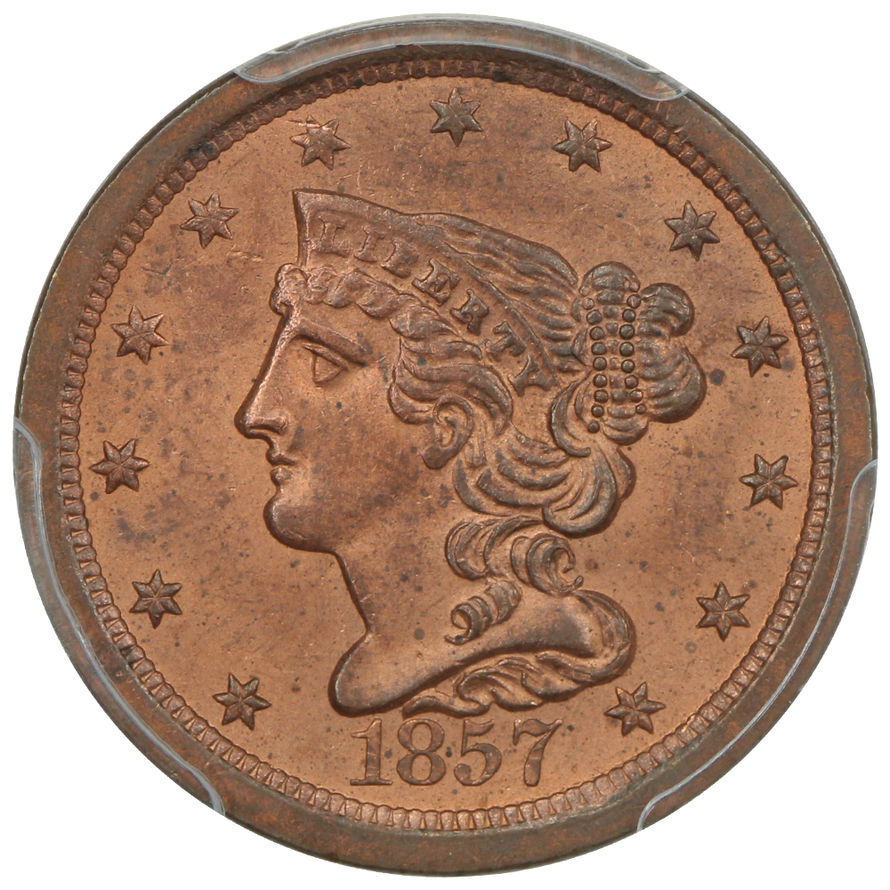 image for: 1857 1/2c PCGS MS64 RD