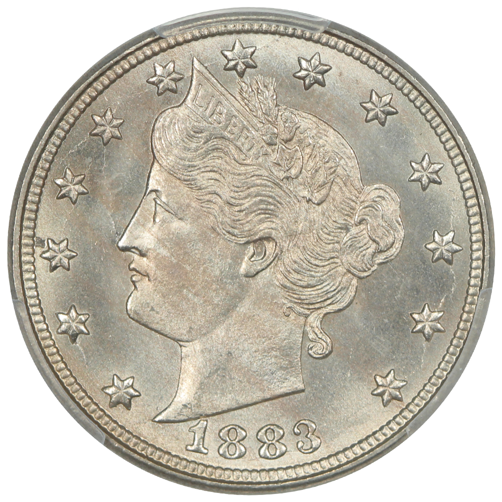 image for: 1883 No Cents 5c PCGS MS67